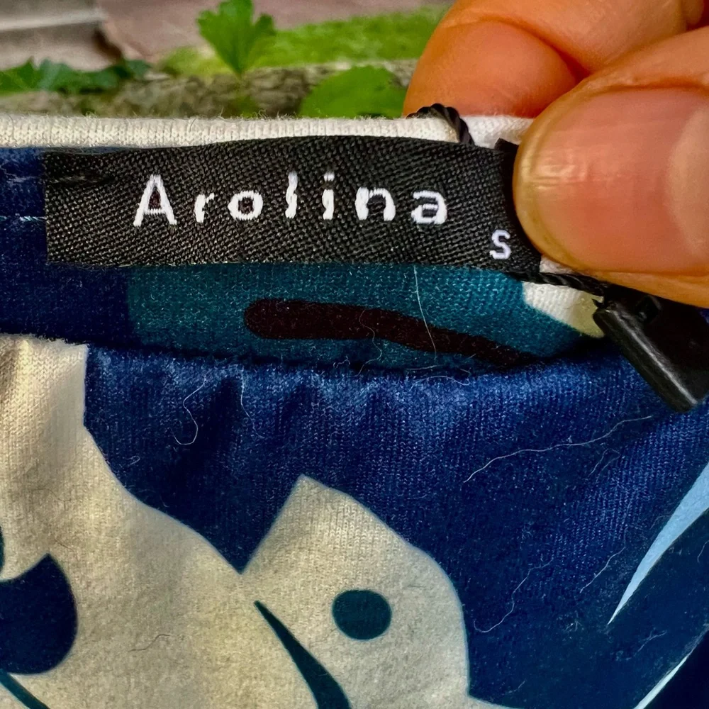 NWT Arolina lounge floral beach pant coverup yoga flare wide leg S navy blue - Picture 2 of 7